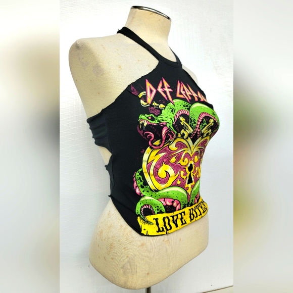 Def Leppard Rock Band Halter Top Upcycled - Picture 3 of 5